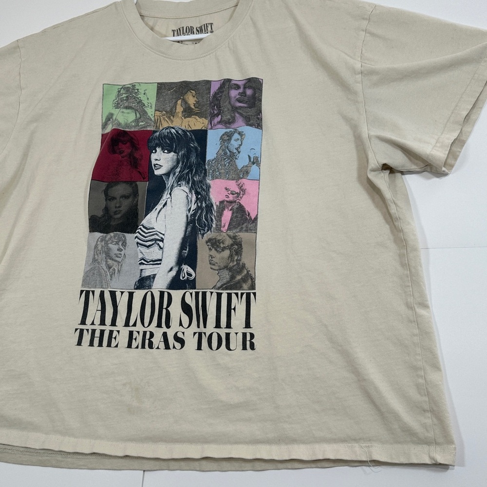 Taylor Swift The Eras Tour T-Shirt XXL Cream Beige Official Merch Double Sided - Picture 7 of 12